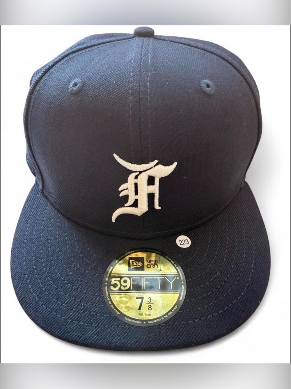 Fear of God Navy Baseball Cap with White Embroidered F Logo New York Yankees